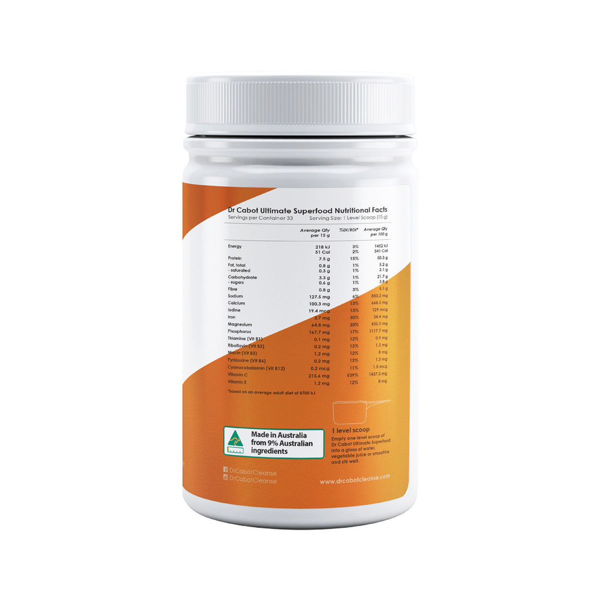 Cabot Health Dr Cabot Ultimate Superfood 500g CABOT HEALTH