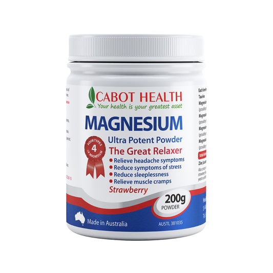 Cabot Health Magnesium Ultra Potent Strawberry Powder 200g - Cutprice Online
