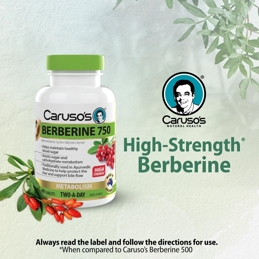 Caruso's Berberine 750 60 Tablets