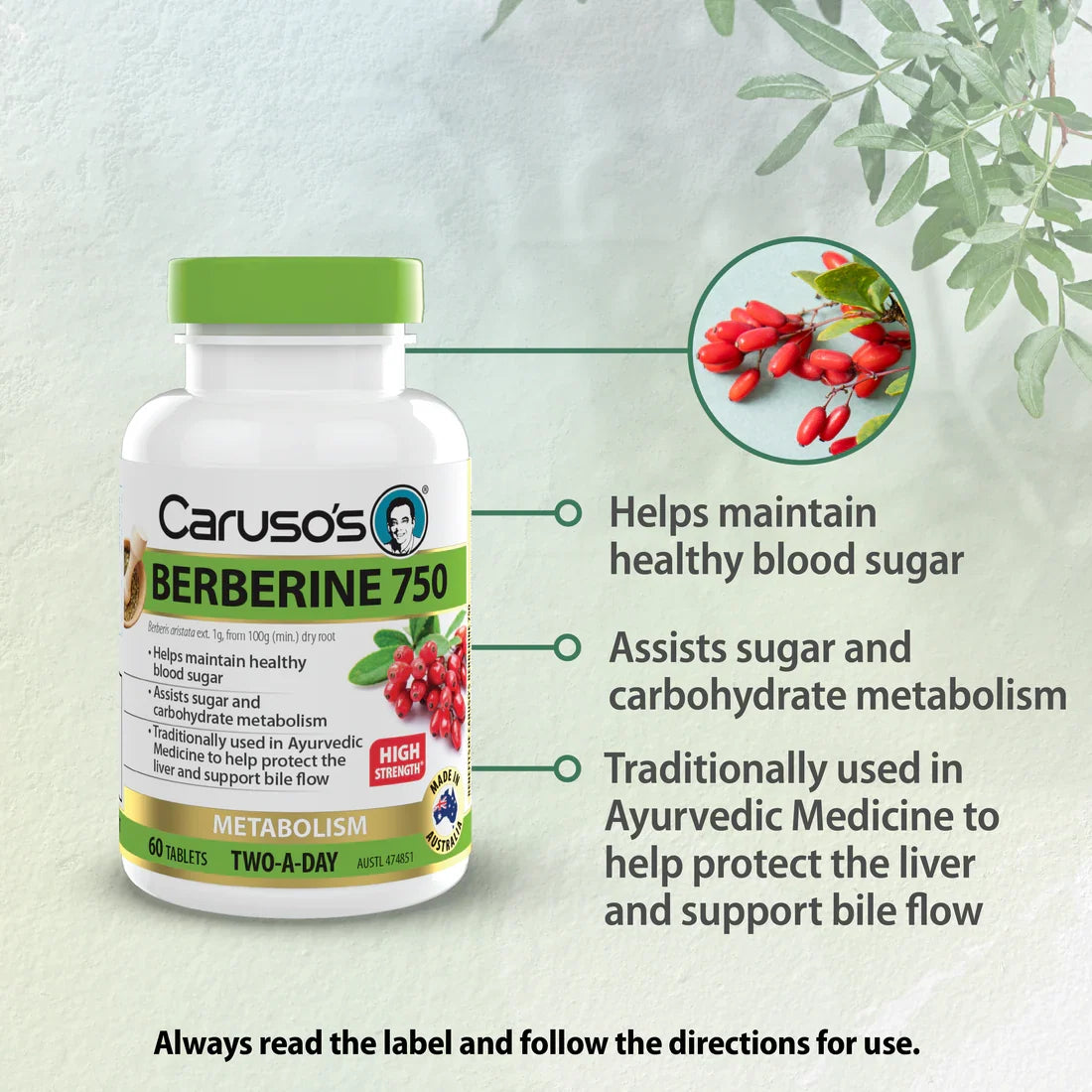 Caruso's Berberine 750 60 Tablets