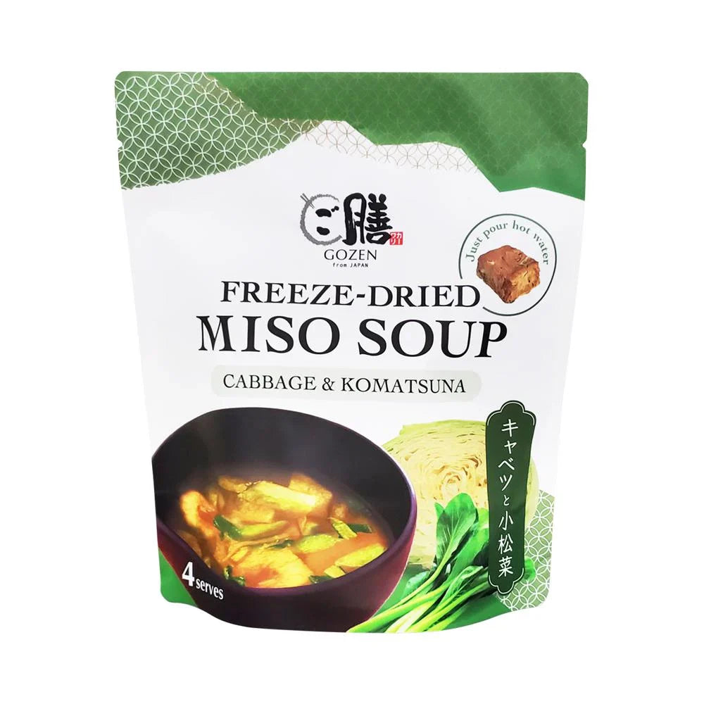 Gozen Miso Soup Freeze-dried Cabbage & Komatsuna X 4 Serves - Cutprice Online