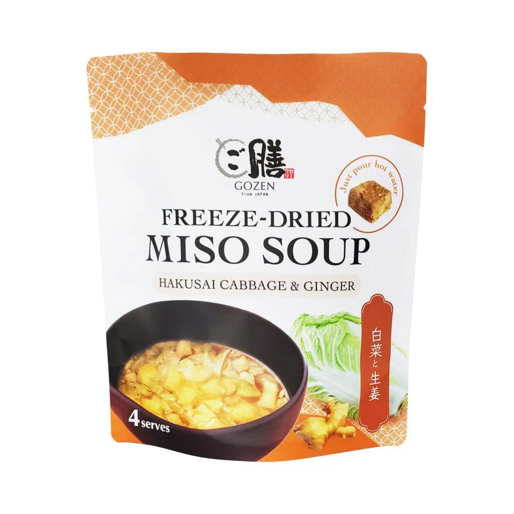 Gozen Miso Soup Freeze-dried Hakusai Cabbage & Ginger X 4 Serves - Cutprice Online