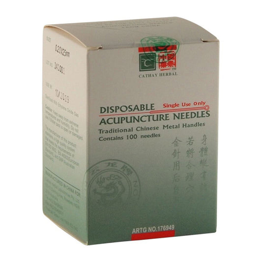 Cathay Herbal Acupuncture Cloud & Dragon Disposable Needles 0.20 x 25mm (with guide tube) x100 Pack - Cutprice Online