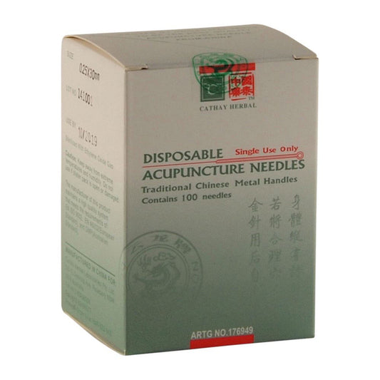 Cathay Herbal Acupuncture Cloud & Dragon Disposable Needles 0.25 x 30mm (with guide tube) x100 Pack - Cutprice Online
