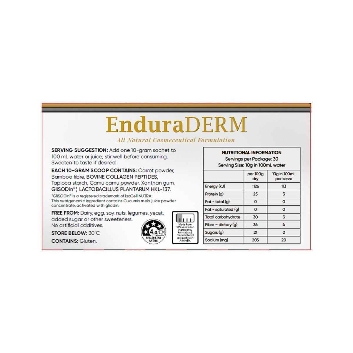 Cell-Logic EnduraDERM Sachets 10g x 30 Pack - Cutprice Online