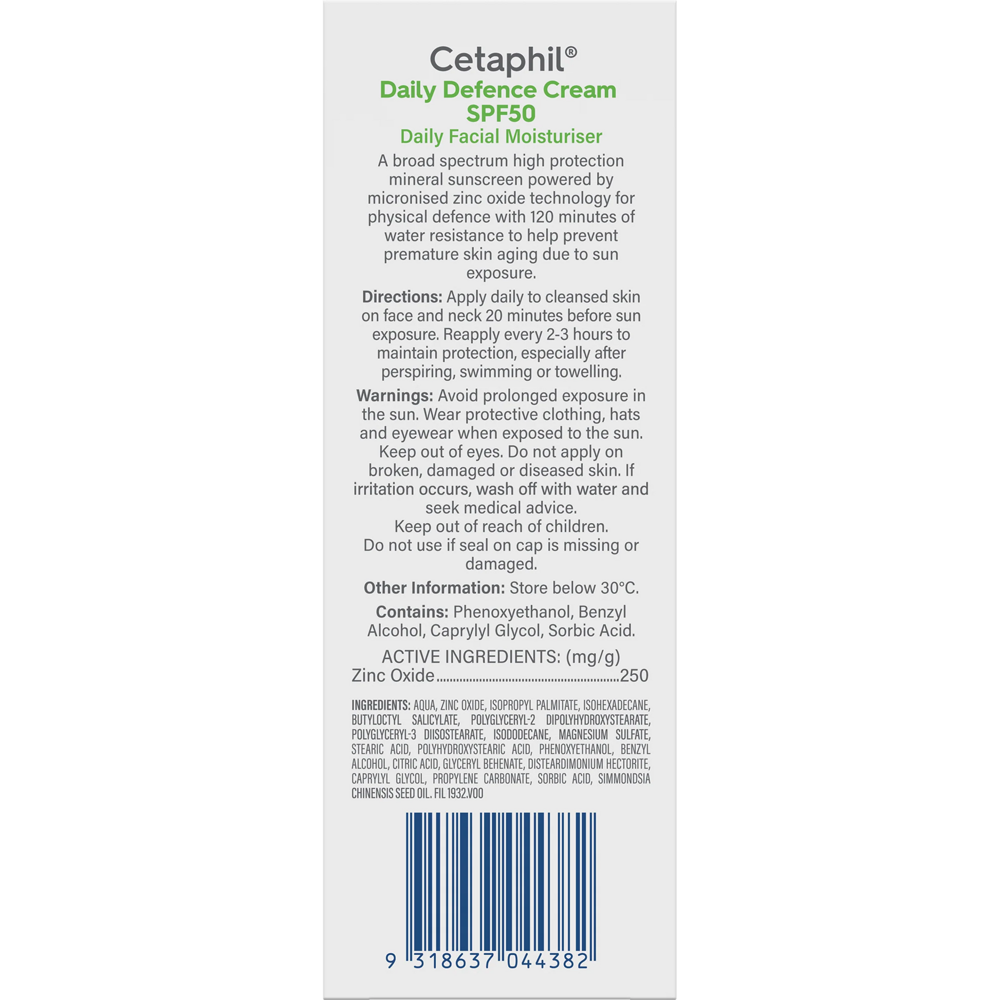 Cetaphil Daily Defence Cream SPF50+ 50ml - Cutprice Online