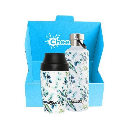 Cheeki Gift Box Watercolour (Includes Insulated Bottle 600ml + Insulated Coffee Mug 350ml) - Cutprice Online