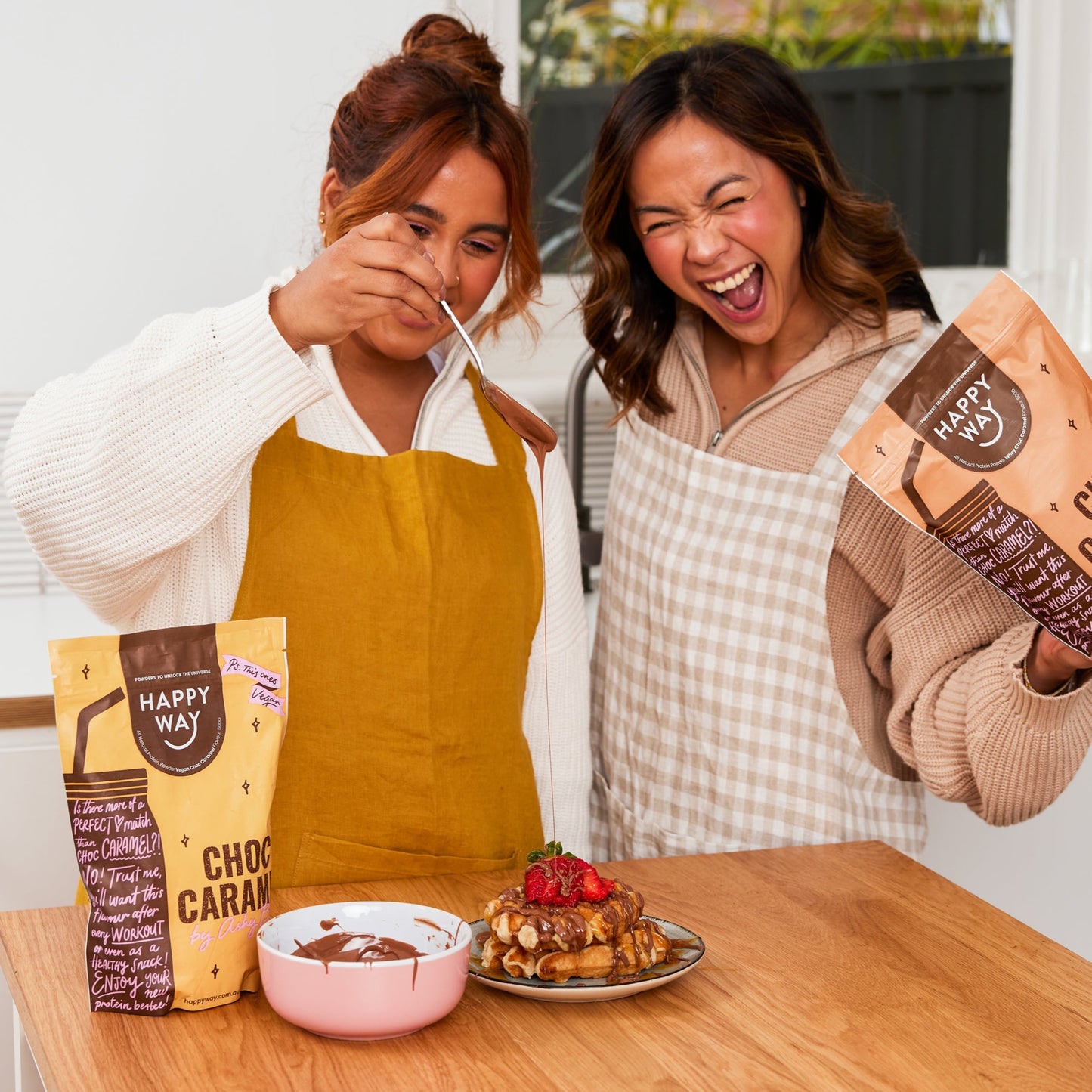 HAPPY WAY Ashy Bines Vegan Protein Powder Choc Caramel 500g - Cutprice Online