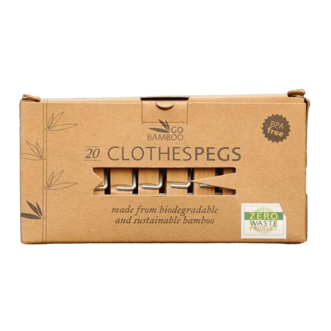 GO BAMBOO Clothes Pegs Biodegradable Bamboo 20 GO BAMBOO
