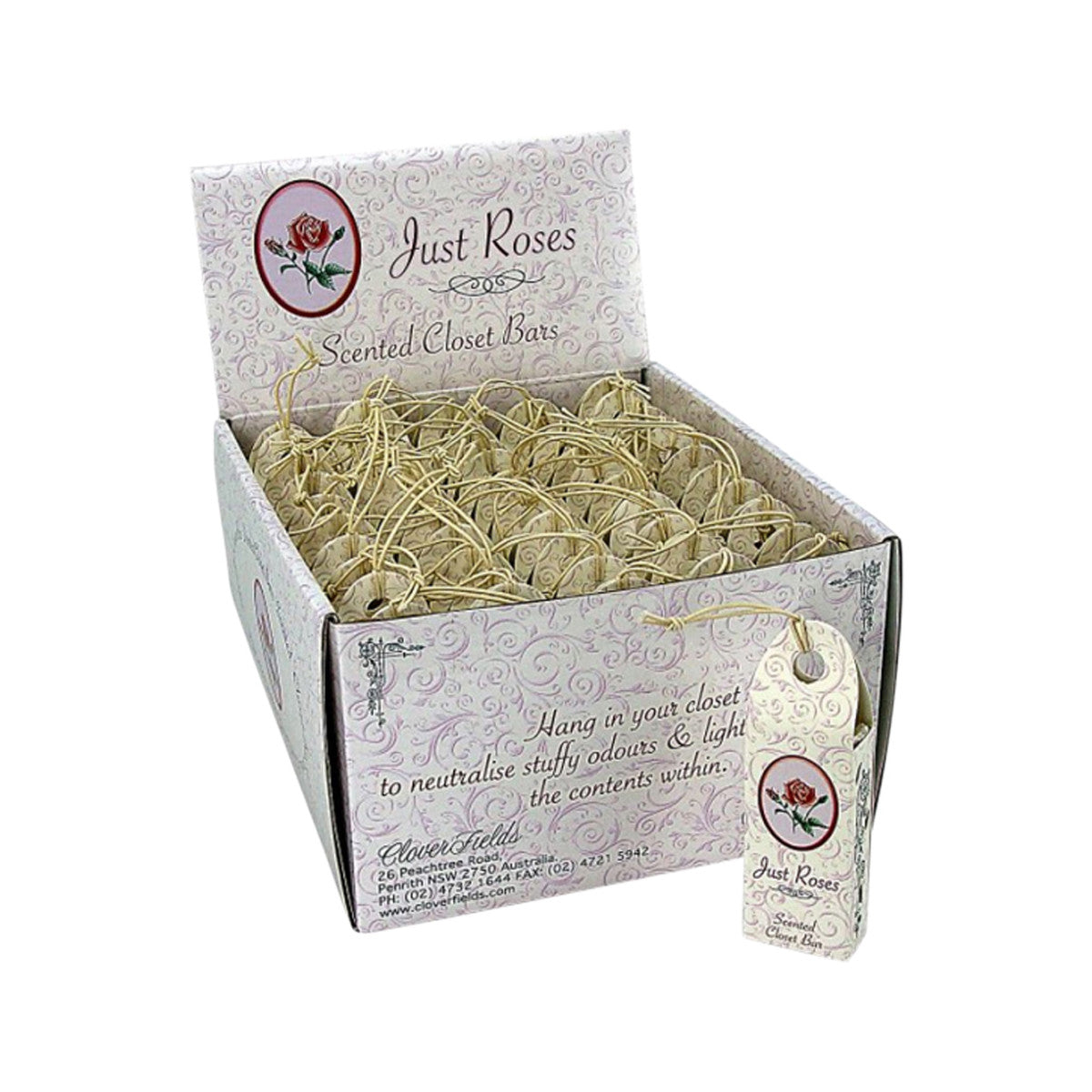Clover Fields Just Roses Scented Closet Bar 38g(Pack of 50) - Cutprice Online