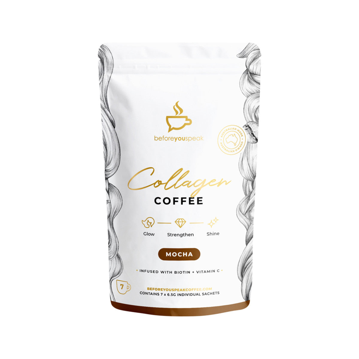 Before You Speak Collagen Coffee Mocha 6.5g x 7 Pack - Cutprice Online