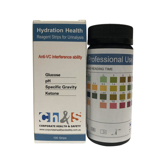 Corporate Health & Safety Test Kit Hydration Health (Reagent Strips for Urinalysis - 4 Panel) x 100 Pack CORPORATE HEALTH & SAFETY