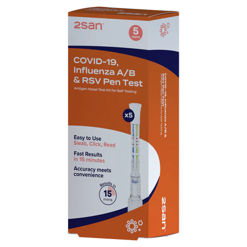 2san Covid-19 & Influenza a/b Pen Test 5 Pack
