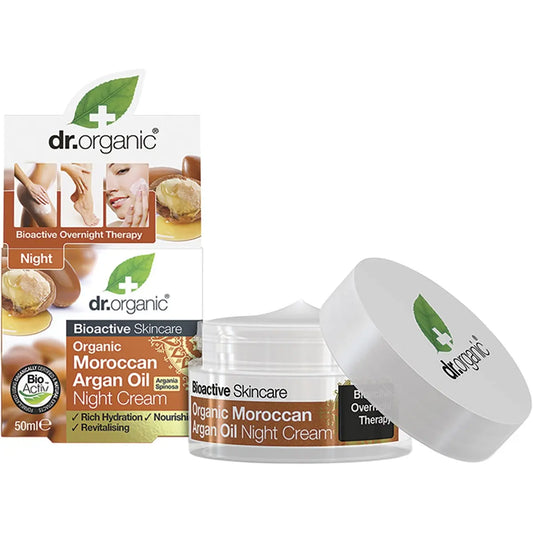 DR ORGANIC Night Cream Organic Moroccan Argan Oil 50ml DR ORGANIC