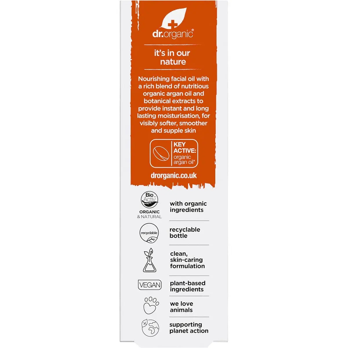 DR ORGANIC Facial Oil Organic Moroccan Argan Oil 30ml DR ORGANIC