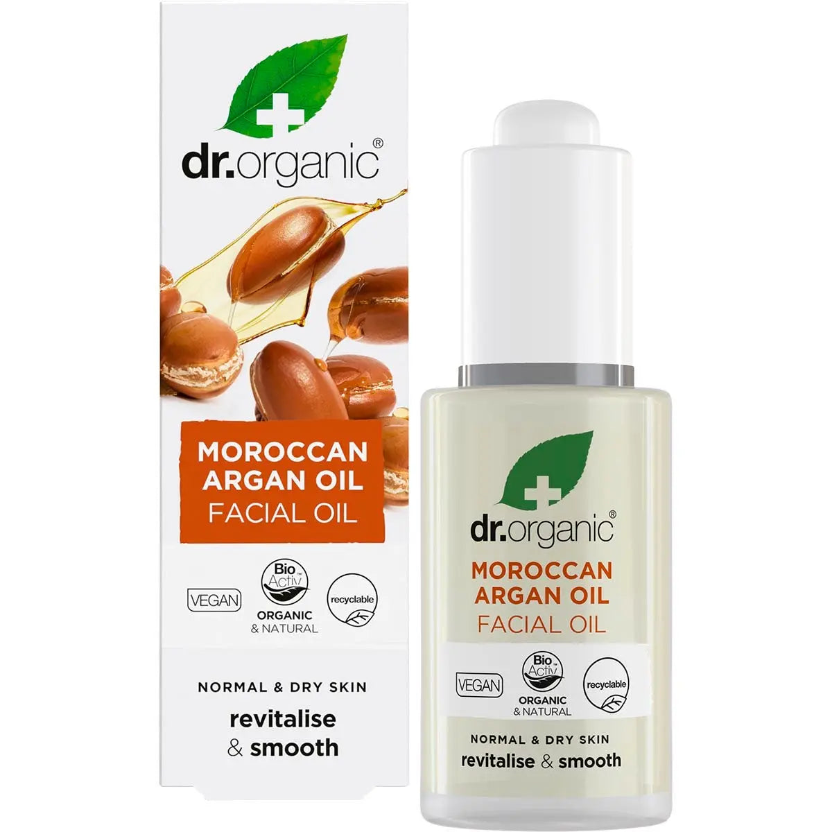 DR ORGANIC Facial Oil Organic Moroccan Argan Oil 30ml DR ORGANIC