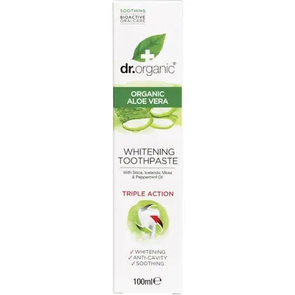 DR ORGANIC Toothpaste (Whitening) Organic Aloe Vera 100ml DR ORGANIC