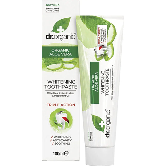 DR ORGANIC Toothpaste (Whitening) Organic Aloe Vera 100ml DR ORGANIC