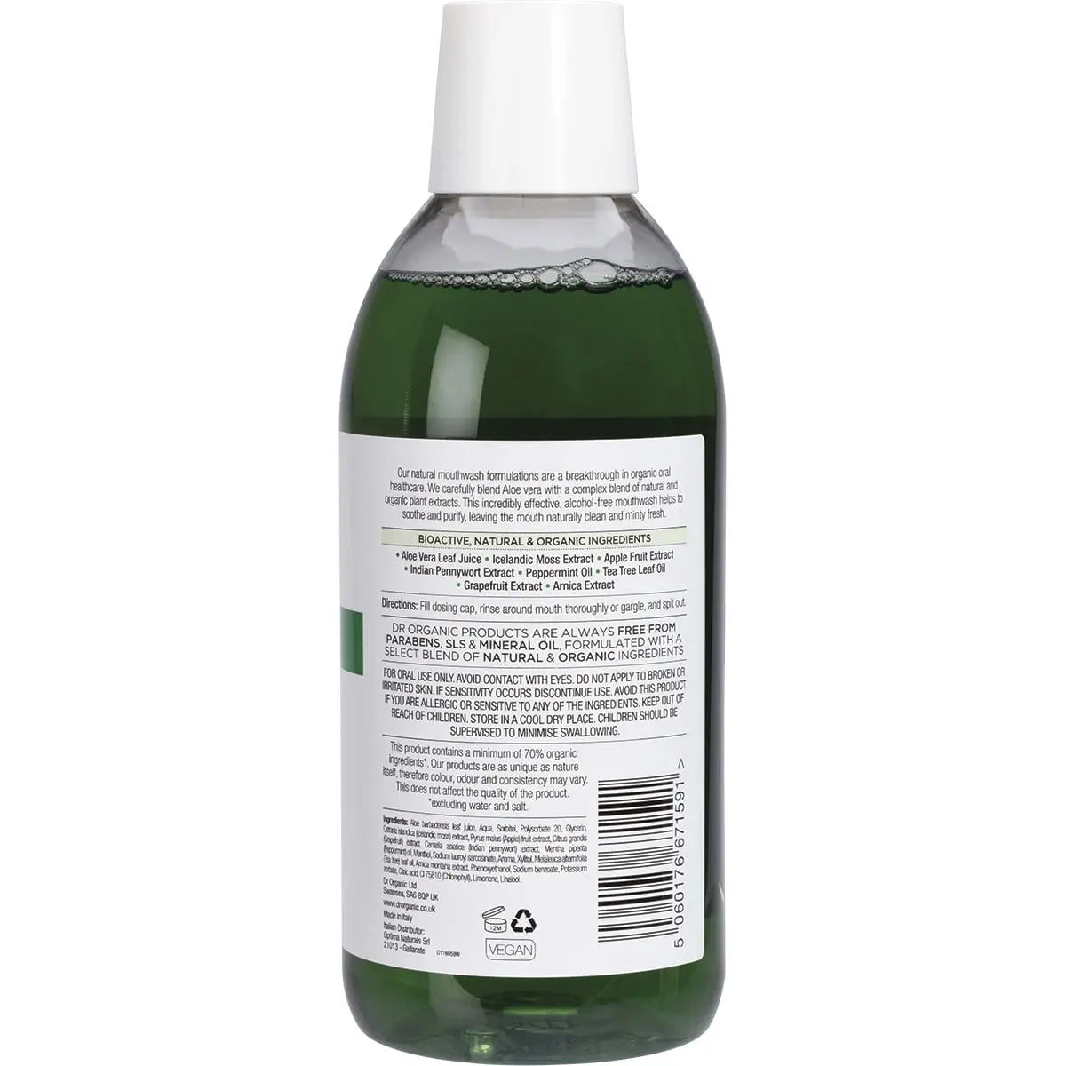 DR ORGANIC Mouthwash Organic Aloe Vera 500ml DR ORGANIC