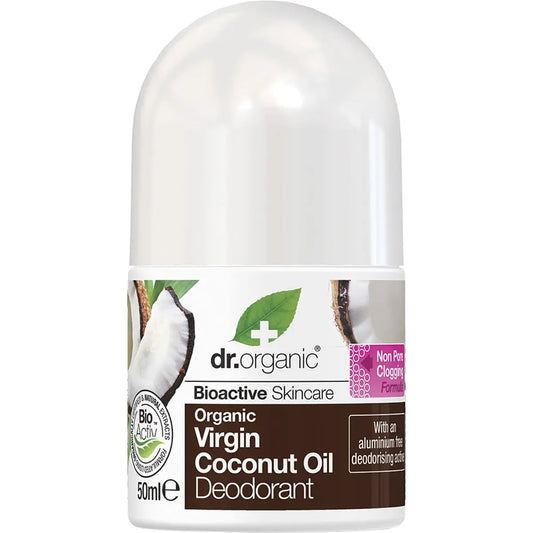 DR ORGANIC Roll-on Deodorant Organic Virgin Coconut Oil 50ml DR ORGANIC