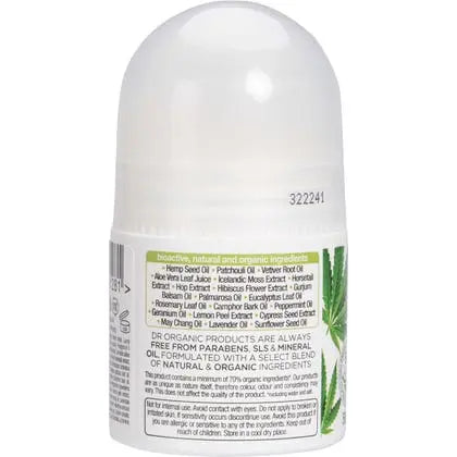 DR ORGANIC Roll-on Deodorant Organic Hemp Oil 50ml DR ORGANIC