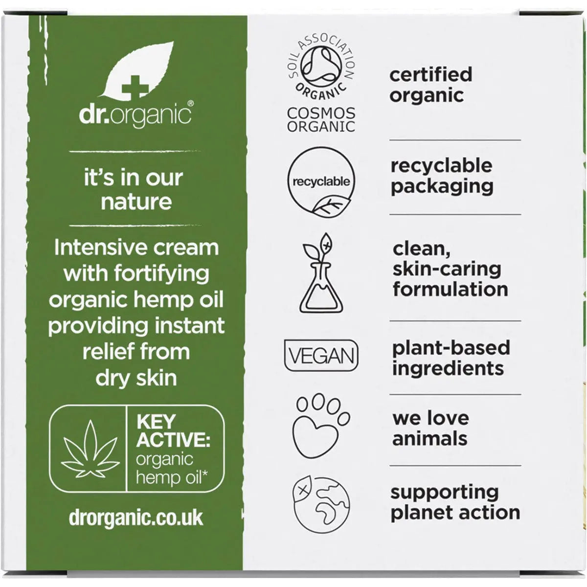 DR ORGANIC Rescue Cream Organic Hemp Oil 50ml DR ORGANIC