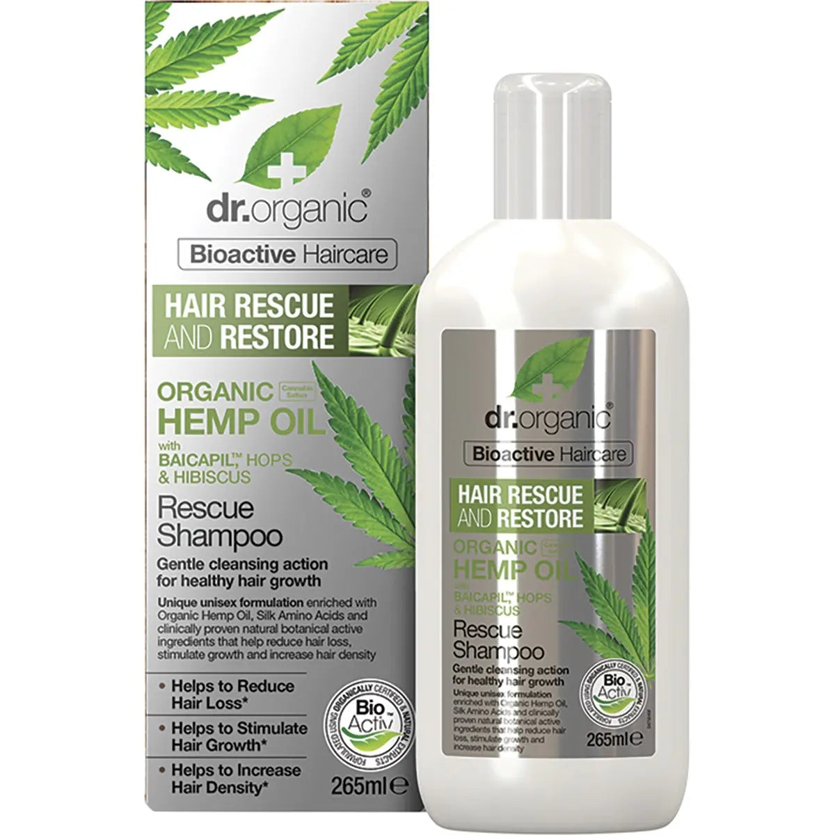 DR ORGANIC Rescue & Restore Shampoo Organic Hemp Oil 265ml DR ORGANIC