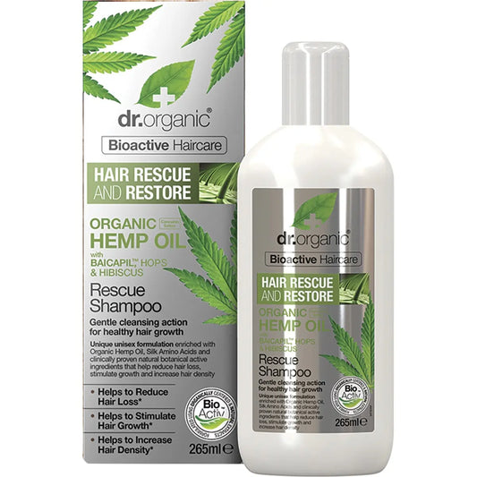 DR ORGANIC Rescue & Restore Shampoo Organic Hemp Oil 265ml DR ORGANIC