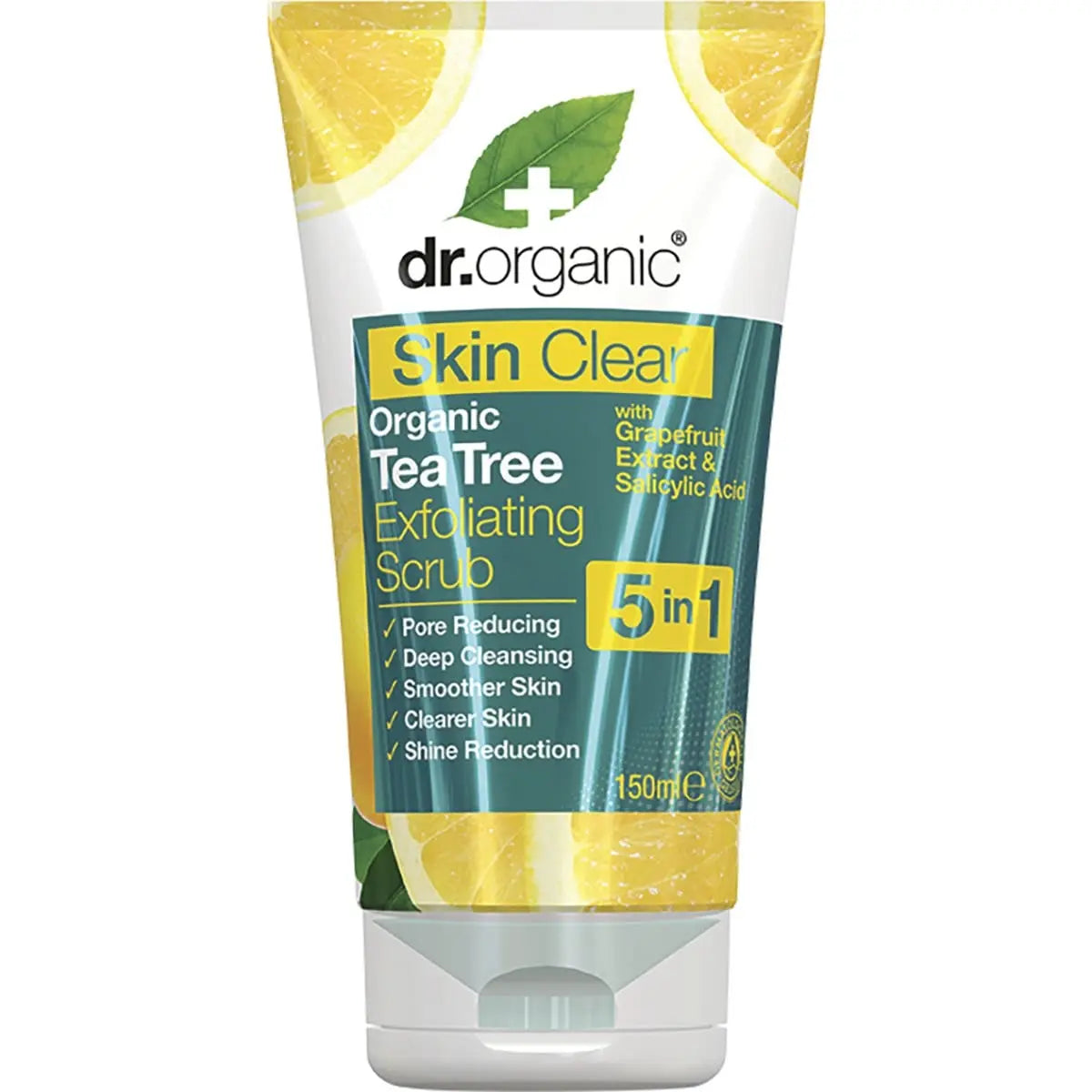 DR ORGANIC Exfoliating Face Scrub Skin Clear - Organic Tea Tree 150ml DR ORGANIC