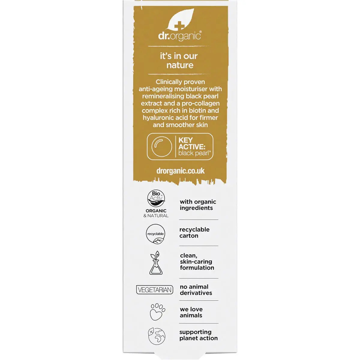 DR ORGANIC Pro Collagen Plus+ Anti Aging Moisturiser With Black Pearl 50ml DR ORGANIC