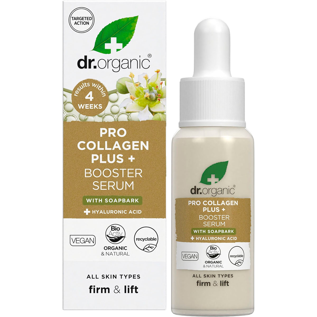 Dr. Organic Pro Collagen Plus+ Booster Serum Soapbark 30ml - Cutprice Online