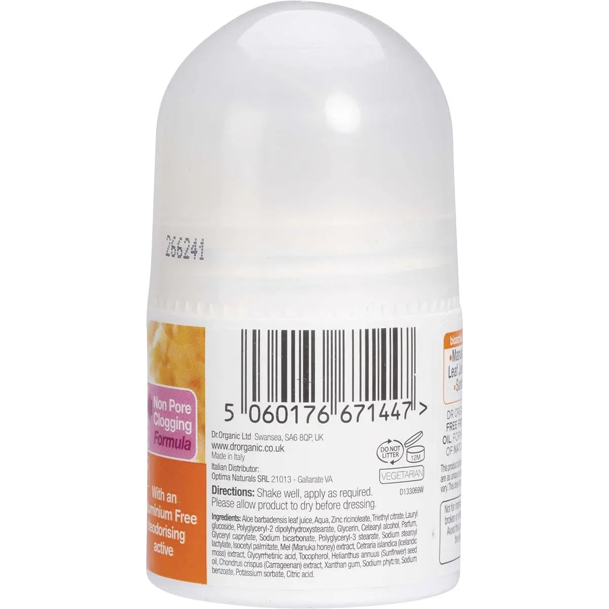DR ORGANIC Roll-on Deodorant Organic Manuka Honey 50ml DR ORGANIC