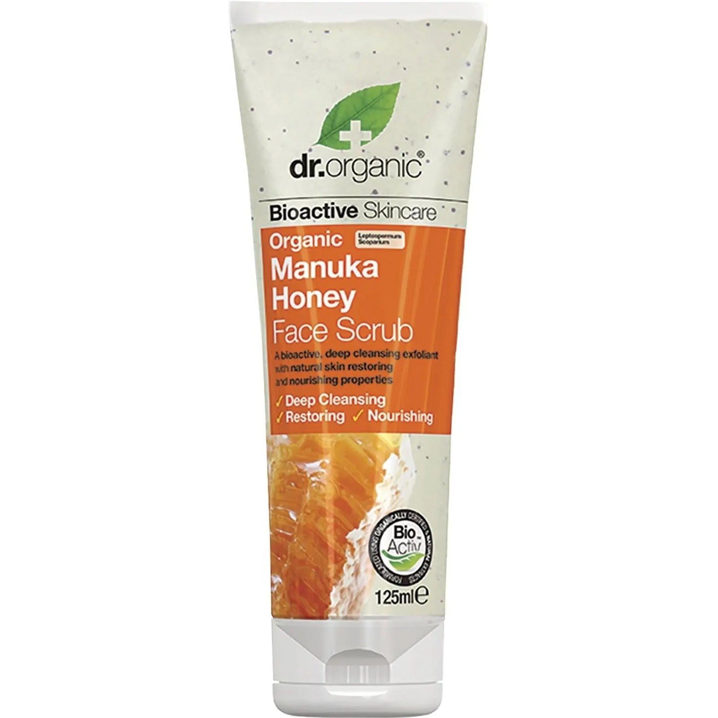 DR ORGANIC Face Scrub Organic Manuka Honey 125ml DR ORGANIC