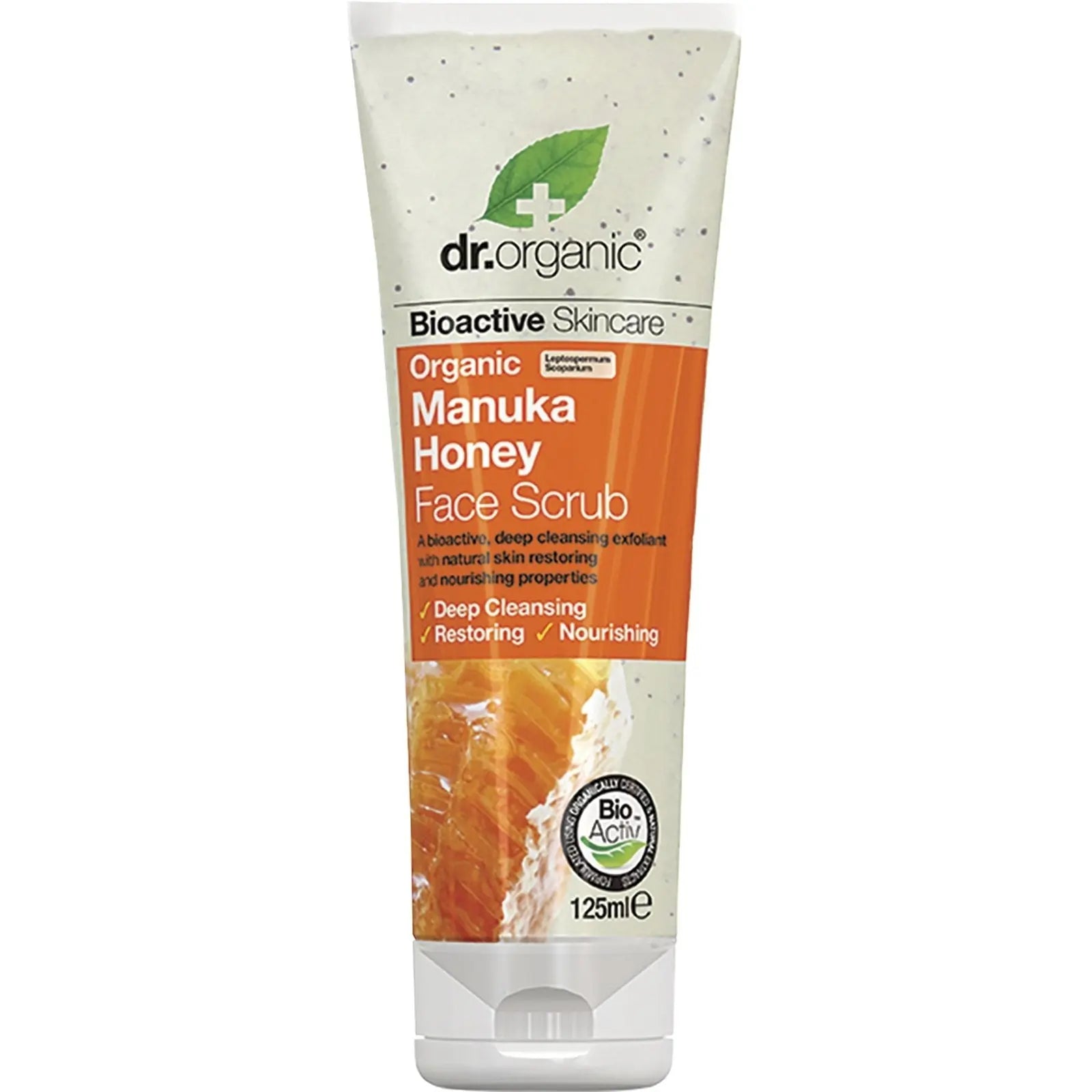 DR ORGANIC Face Scrub Organic Manuka Honey 125ml DR ORGANIC