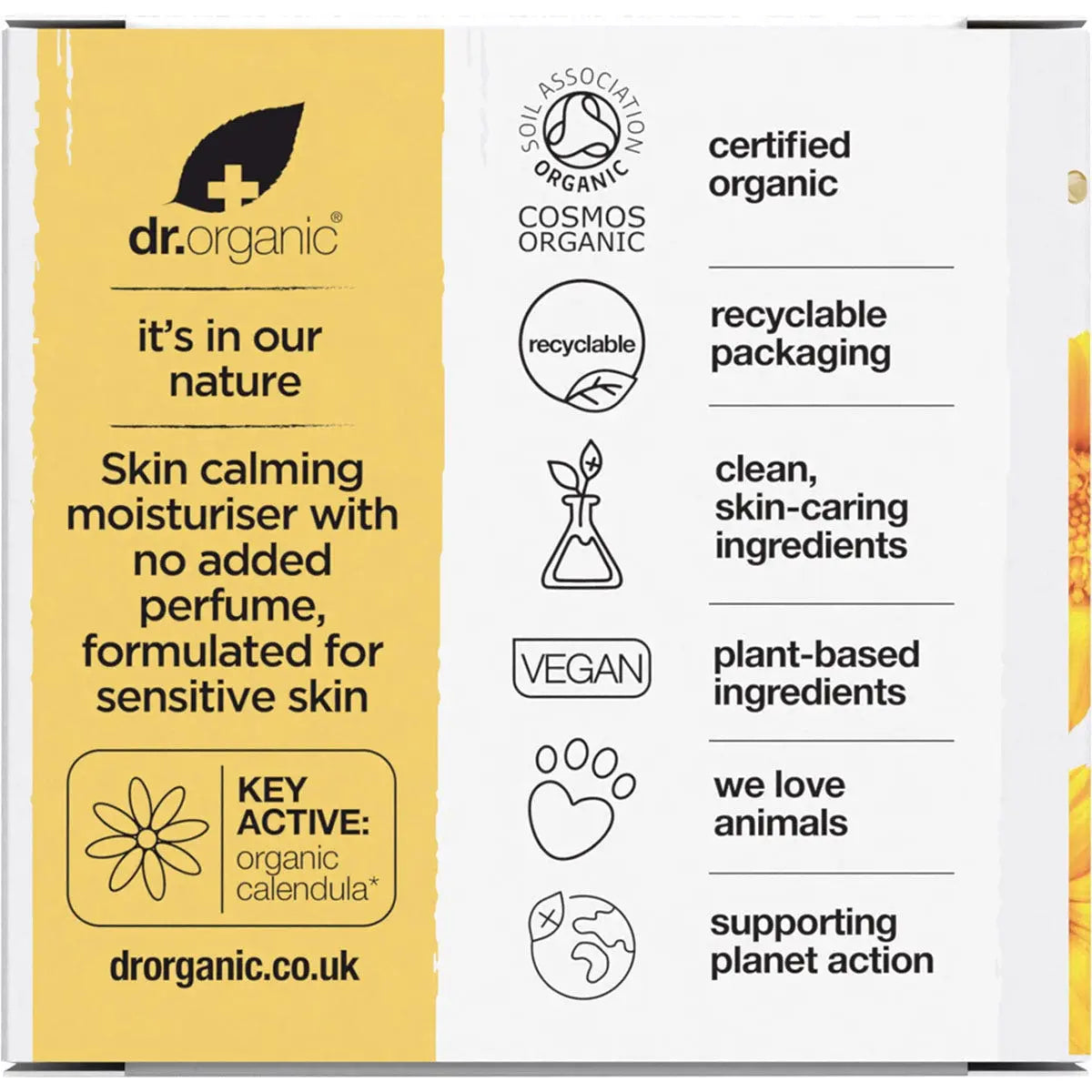 DR ORGANIC Fragrance Free Skin Moisturiser Organic Calendula 50ml DR ORGANIC