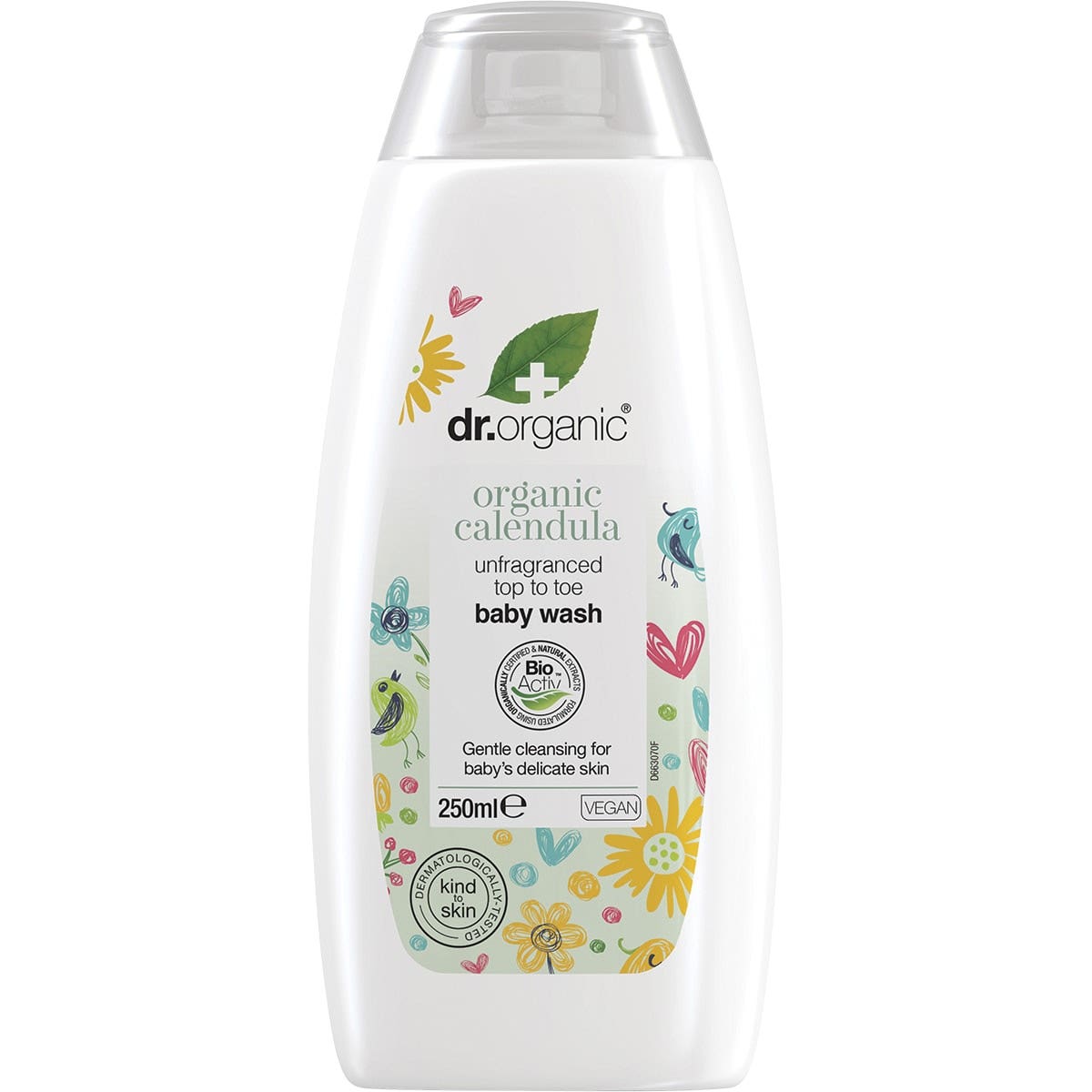 DR ORGANIC Unfragranced Top To Toe Baby Wash Organic Calendula 250ml DR ORGANIC