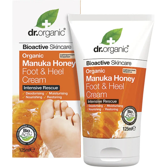 DR ORGANIC Foot & Heel Cream Organic Manuka Honey 125ml DR ORGANIC