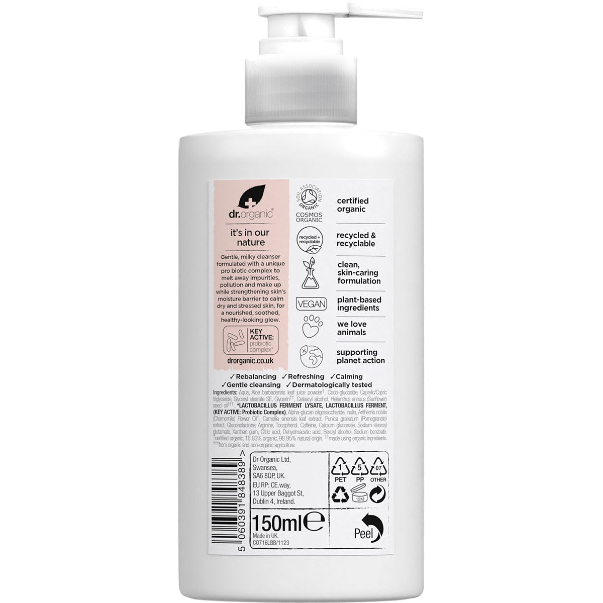 Dr Organic Skin Calm Probiotic Cream Cleanser 150ml - Cutprice Online