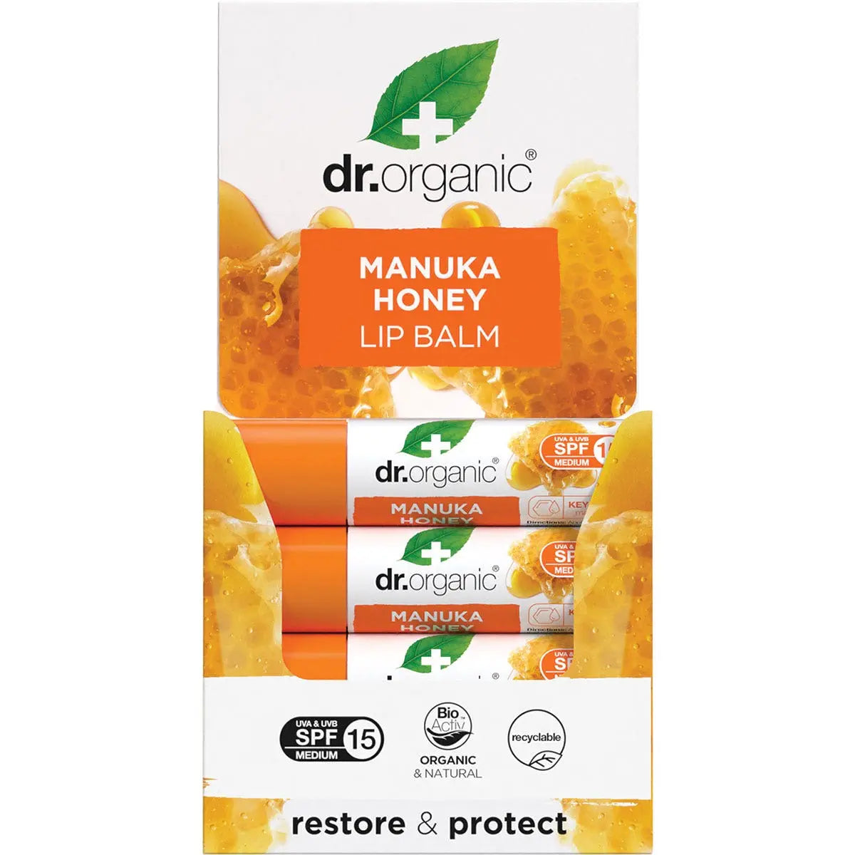 DR ORGANIC Lip Balm - SPF 15 Organic Manuka Honey 5.7ml DR ORGANIC
