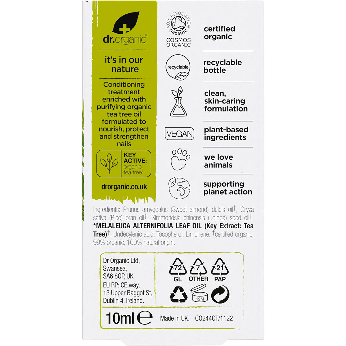 Dr Organic Tea Tree Nail Solution 10ml - Cutprice Online