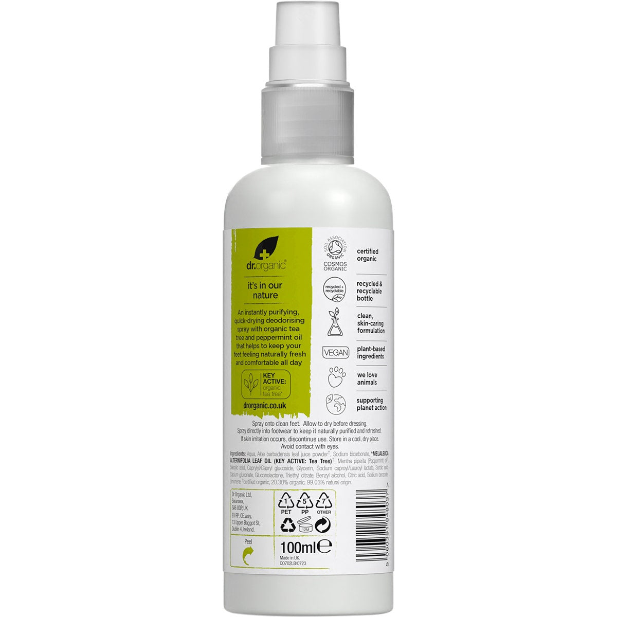 Dr Organic Tea Tree Foot Spray 100ml - Cutprice Online