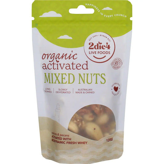 2 Die 4 Live Foods Organic Activated Mixed Nuts Activated With Fresh Whey 120g 2DIE4 LIVE FOODS