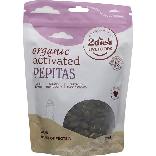 2die4 Live Foods Organic Activated Pepitas 250g 2DIE4 LIVE FOODS