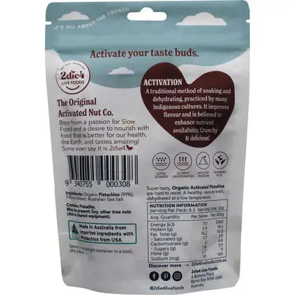 2die4 Live Foods Organic Activated Pistachios 250g 2DIE4 LIVE FOODS