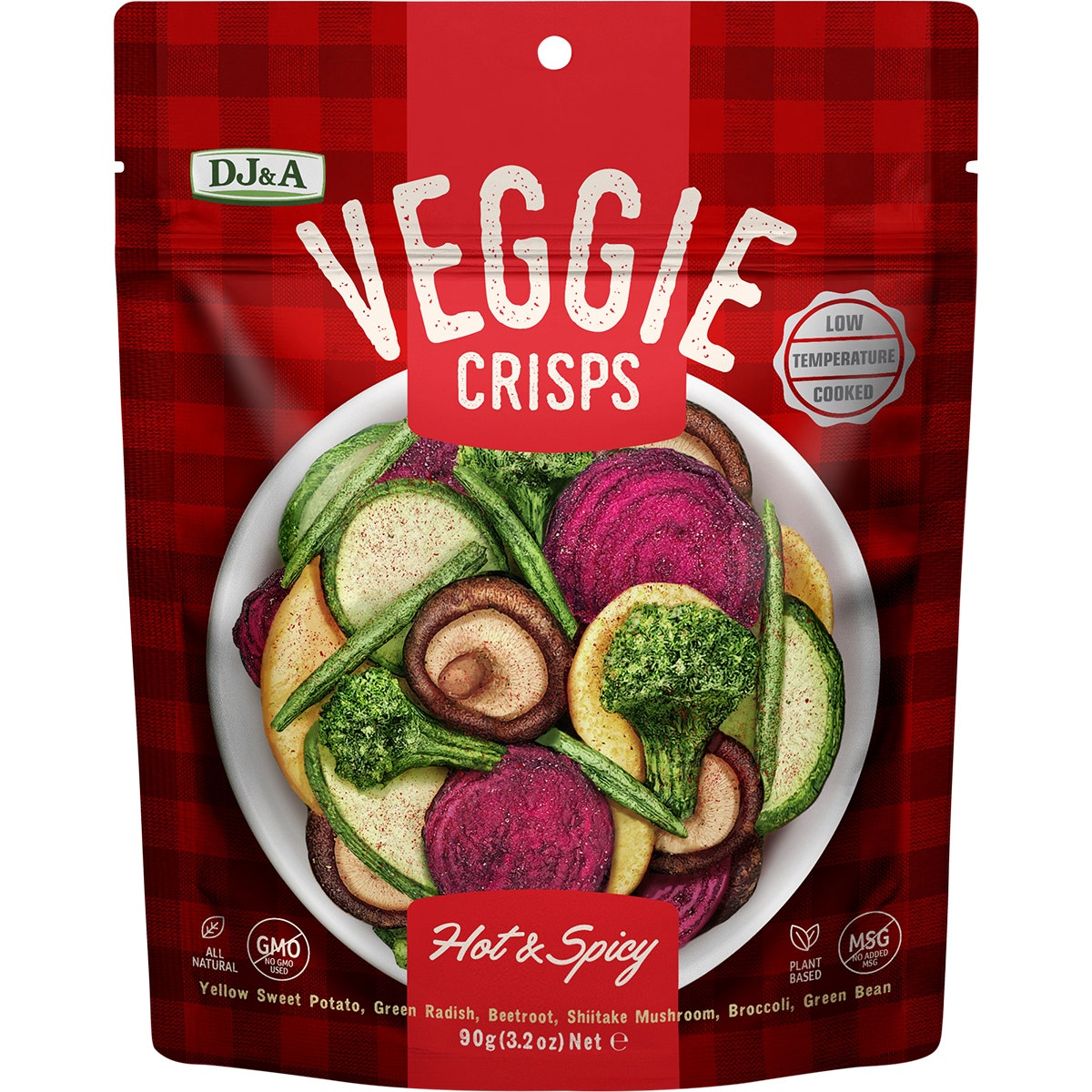 DJ&A Veggie Crisps Hot & Spicy 9x90g - Cutprice Online