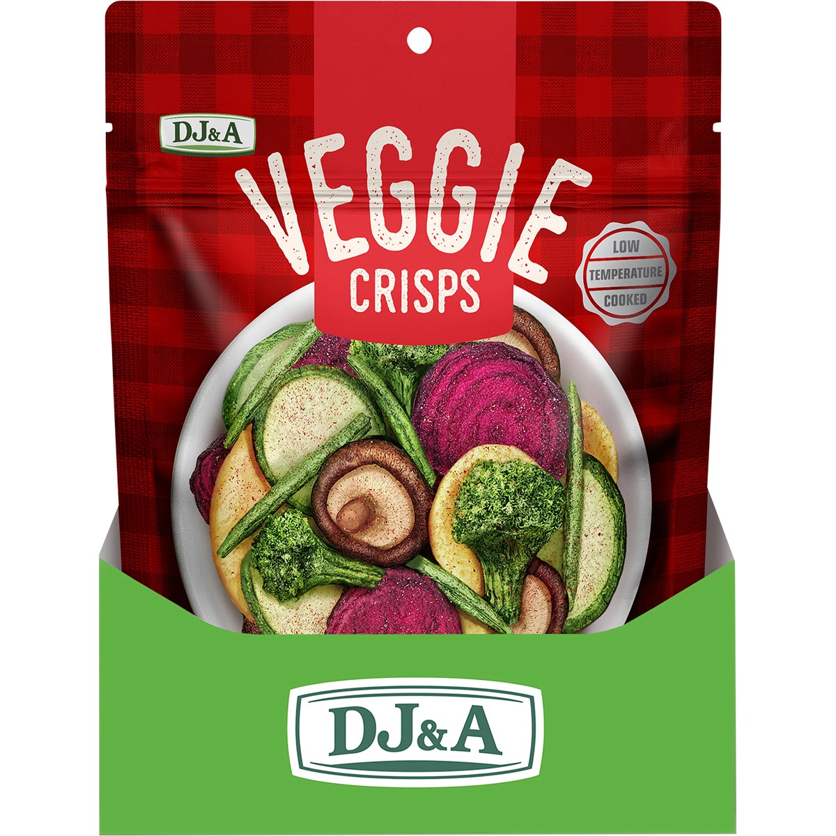 DJ&A Veggie Crisps Hot & Spicy 9x90g - Cutprice Online