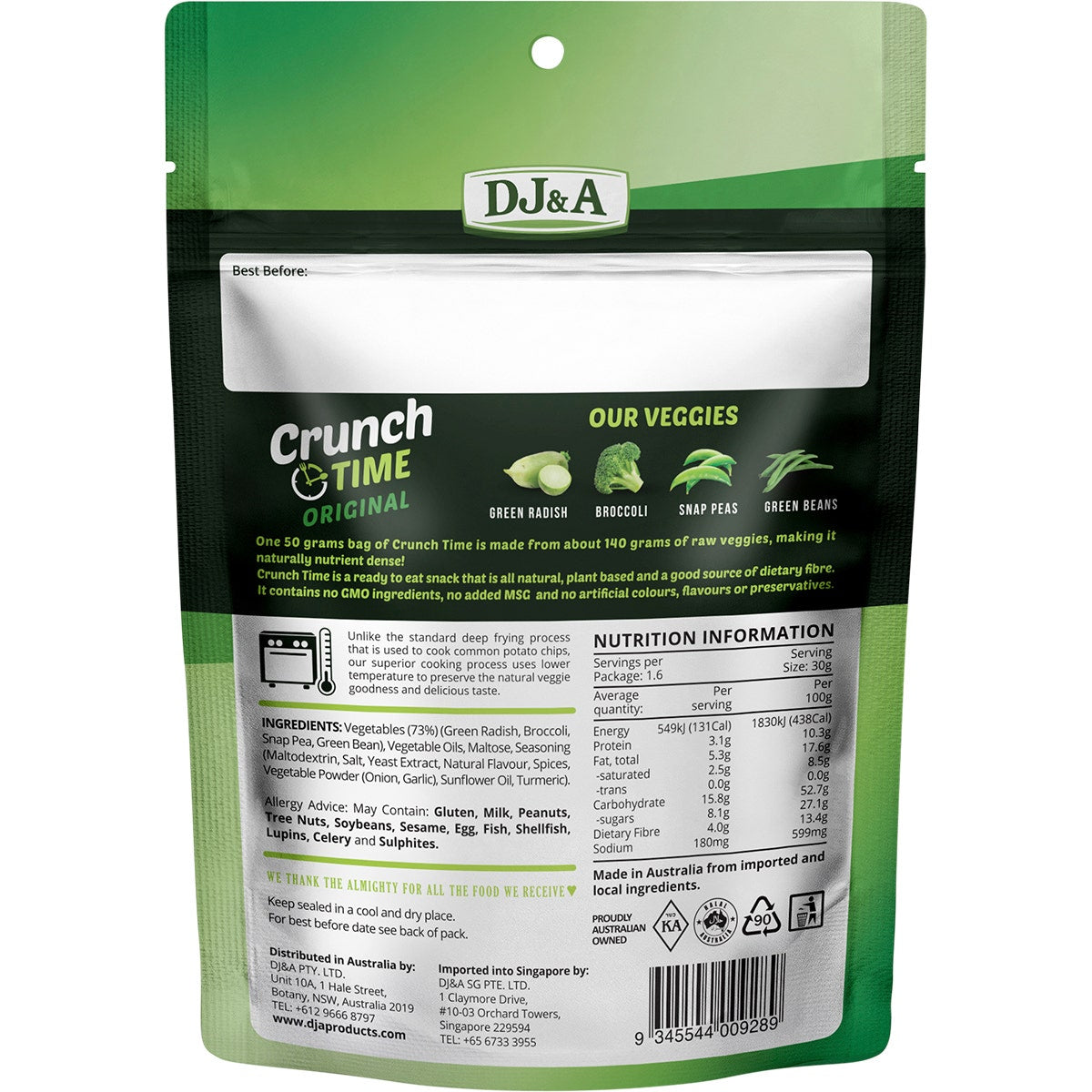 DJ&A Crunch Time Original 9x50g - Cutprice Online