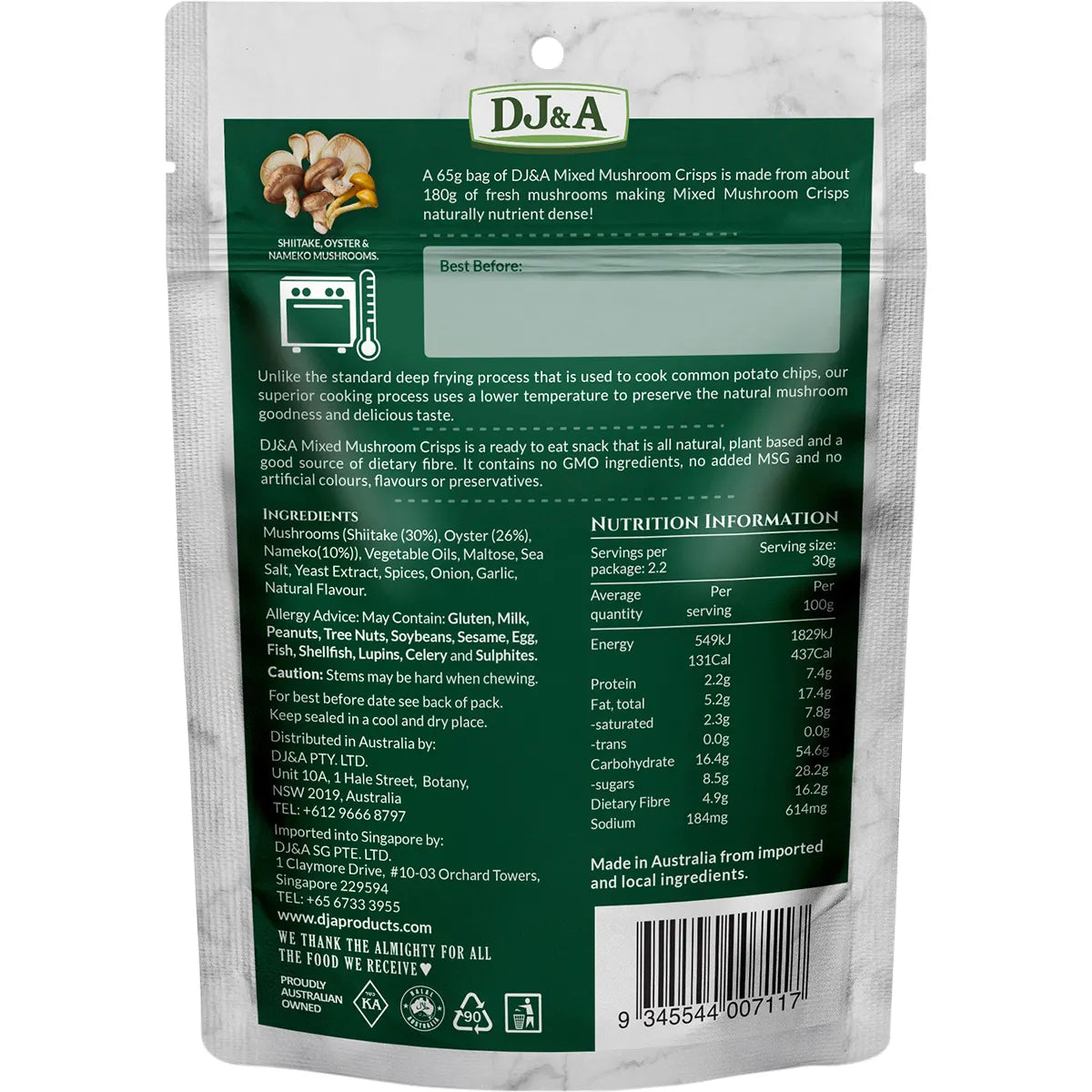 DJ&A Mixed Mushroom Crisps 9x65g - Cutprice Online