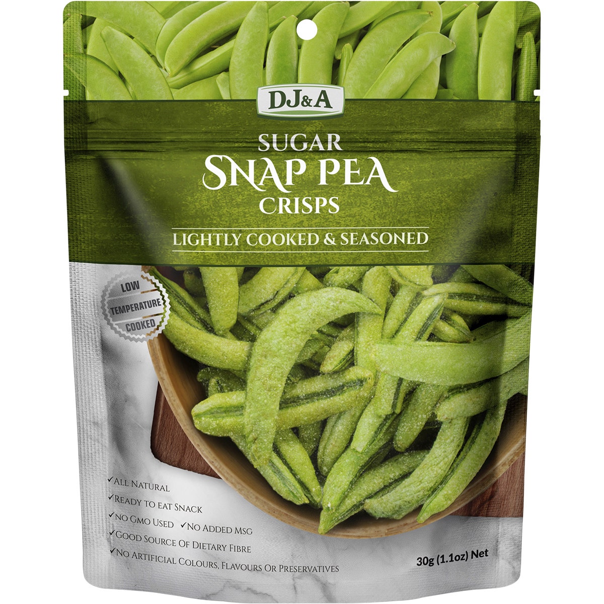 DJ&A Sugar Snap Pea Crisps 10x30g - Cutprice Online