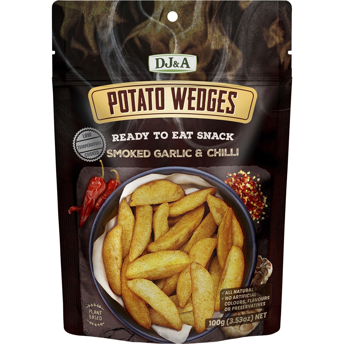DJ&A Potato Wedges Smoked Garlic & Chilli 9x100g - Cutprice Online